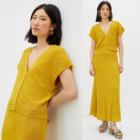 Anthropologie Skirts Anthropologie Textured Knit Skirt Set Poshmark